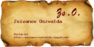 Zsivanov Oszvalda névjegykártya